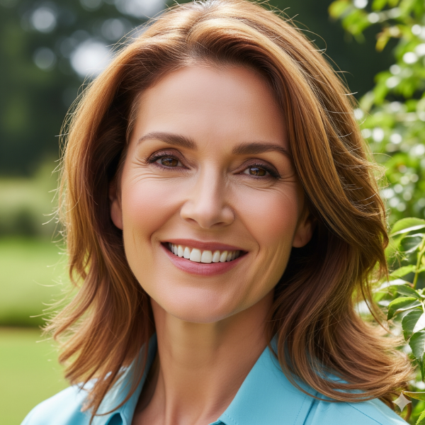 Mujer sonriente con piel radiante
